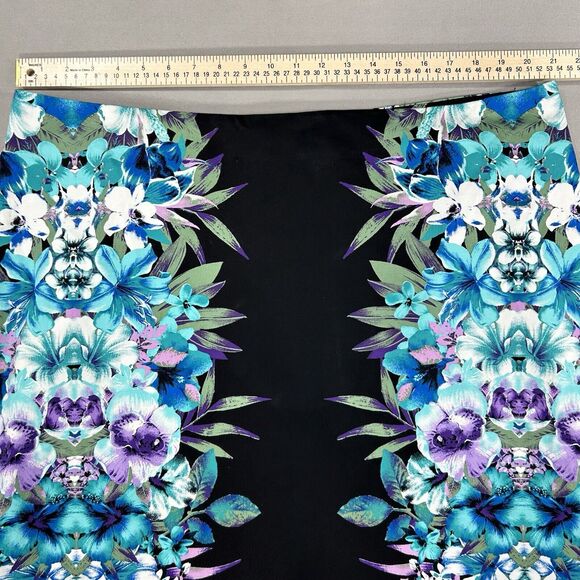 Roz & Ali Skirt Women's Size 20 Black Midi Pencil Lined Floral Flowers Slit NWT - Picture 3 of 12